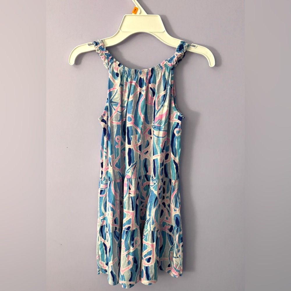Lilly Pulitzer Blue and Pink Patterned Dress Girls Large (8-10)